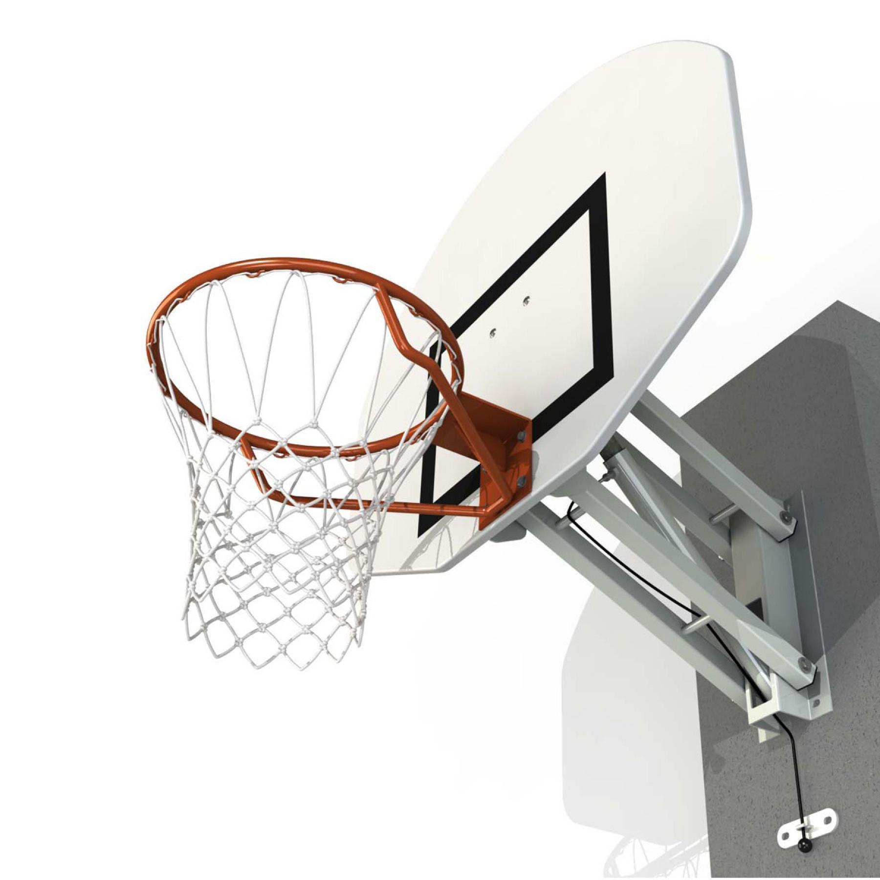 Rektangulär väggmonterad basketkorg som kan justeras i höjdled Sporti France