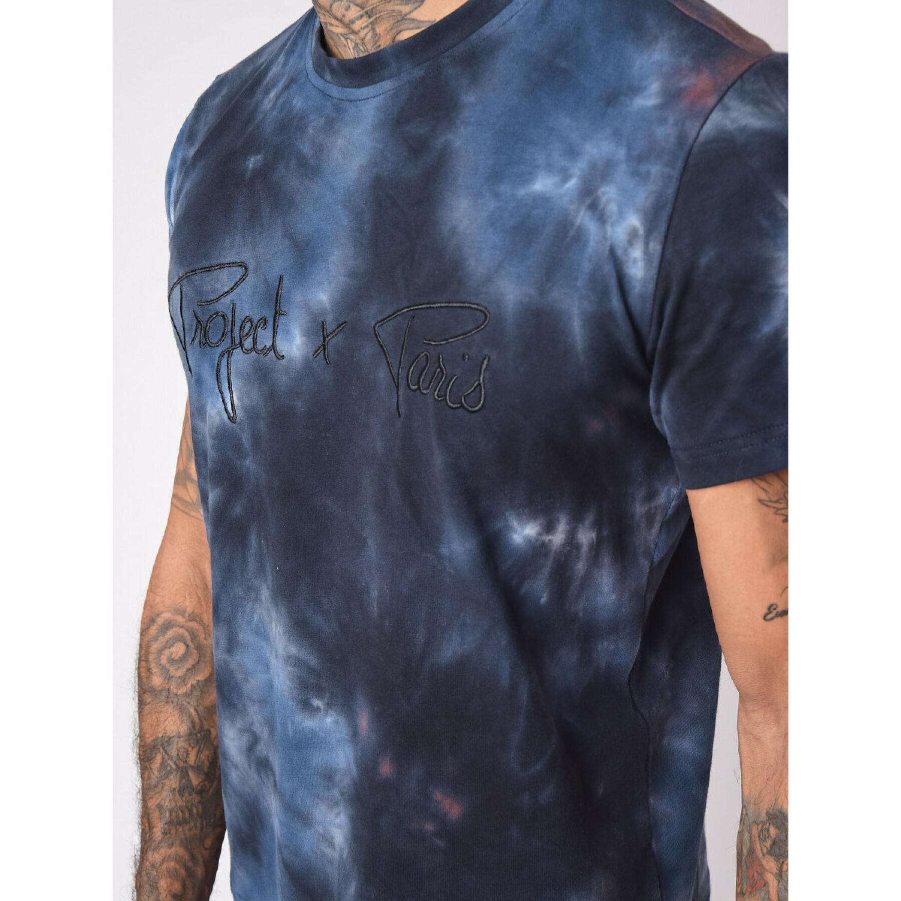 Tie & Dye T-shirt med logobroderi på bröstet Project X Paris