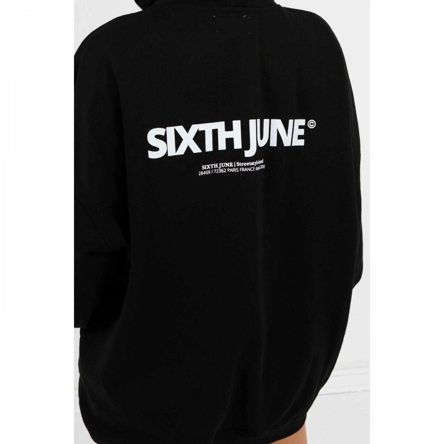 Sweatshirt med huva för kvinnor Sixth June