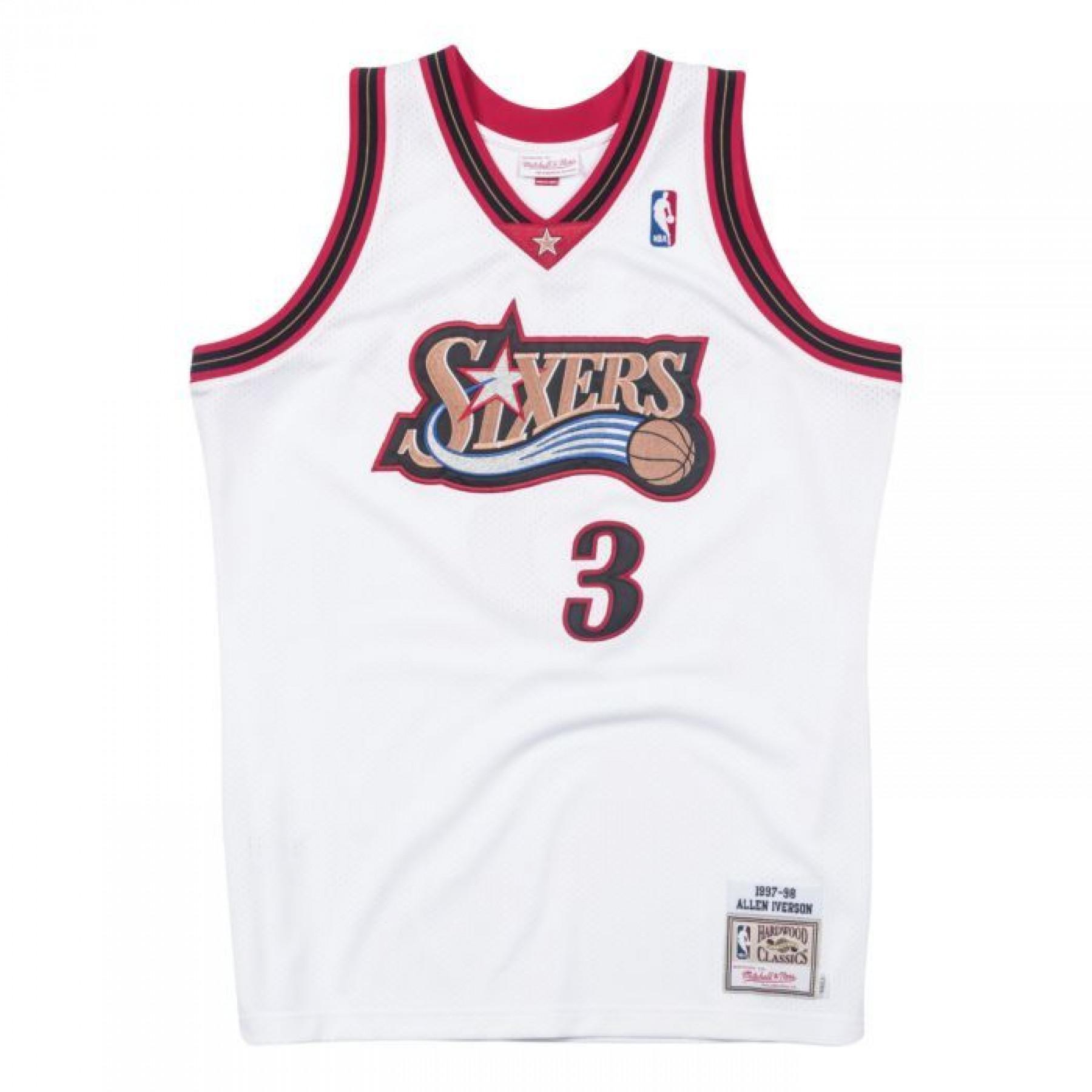 Autentisk Philadelphia 76ers allen iverson tröja 1997-1998