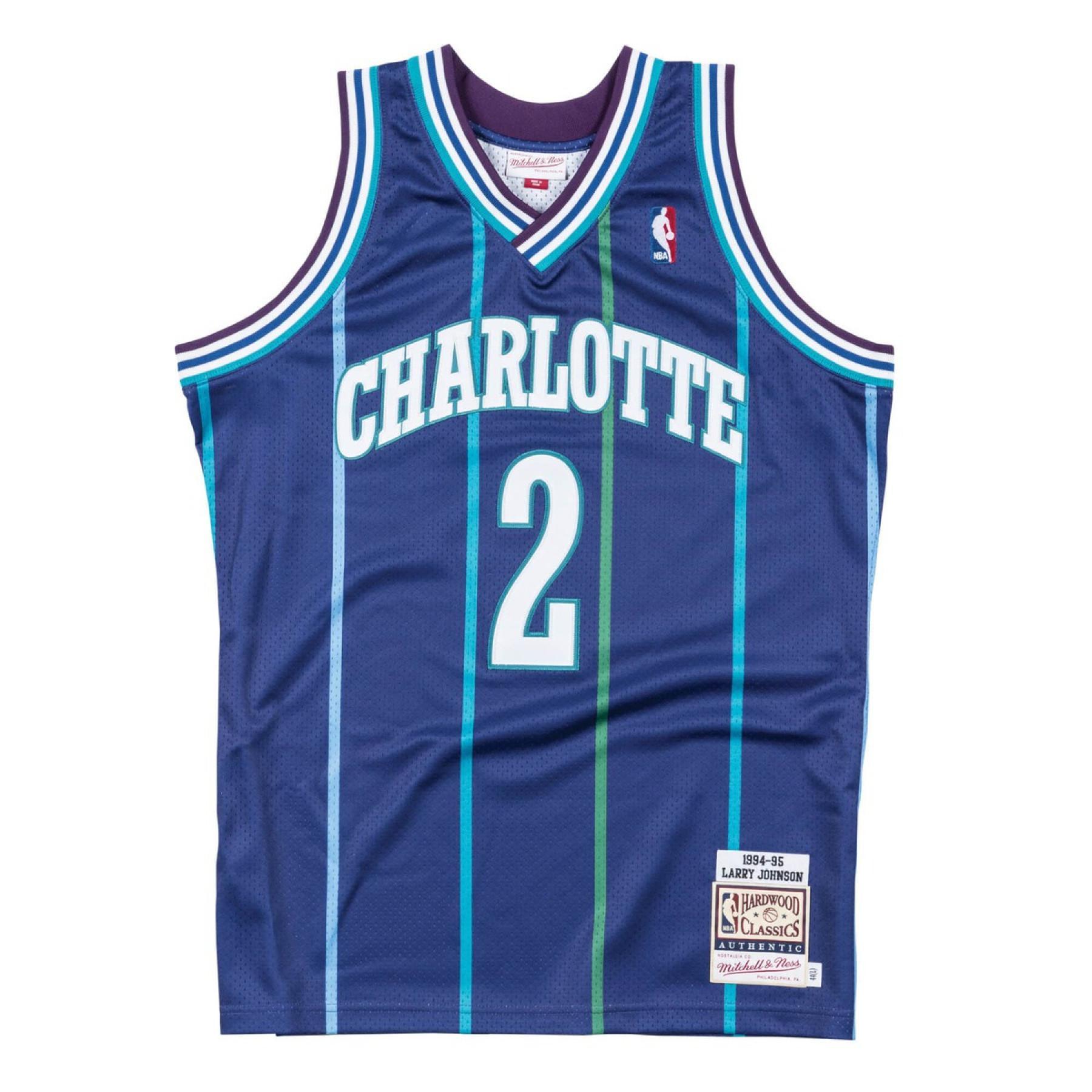 Autentisk tröja Charlotte Hornets Larry Johnson 1994/95