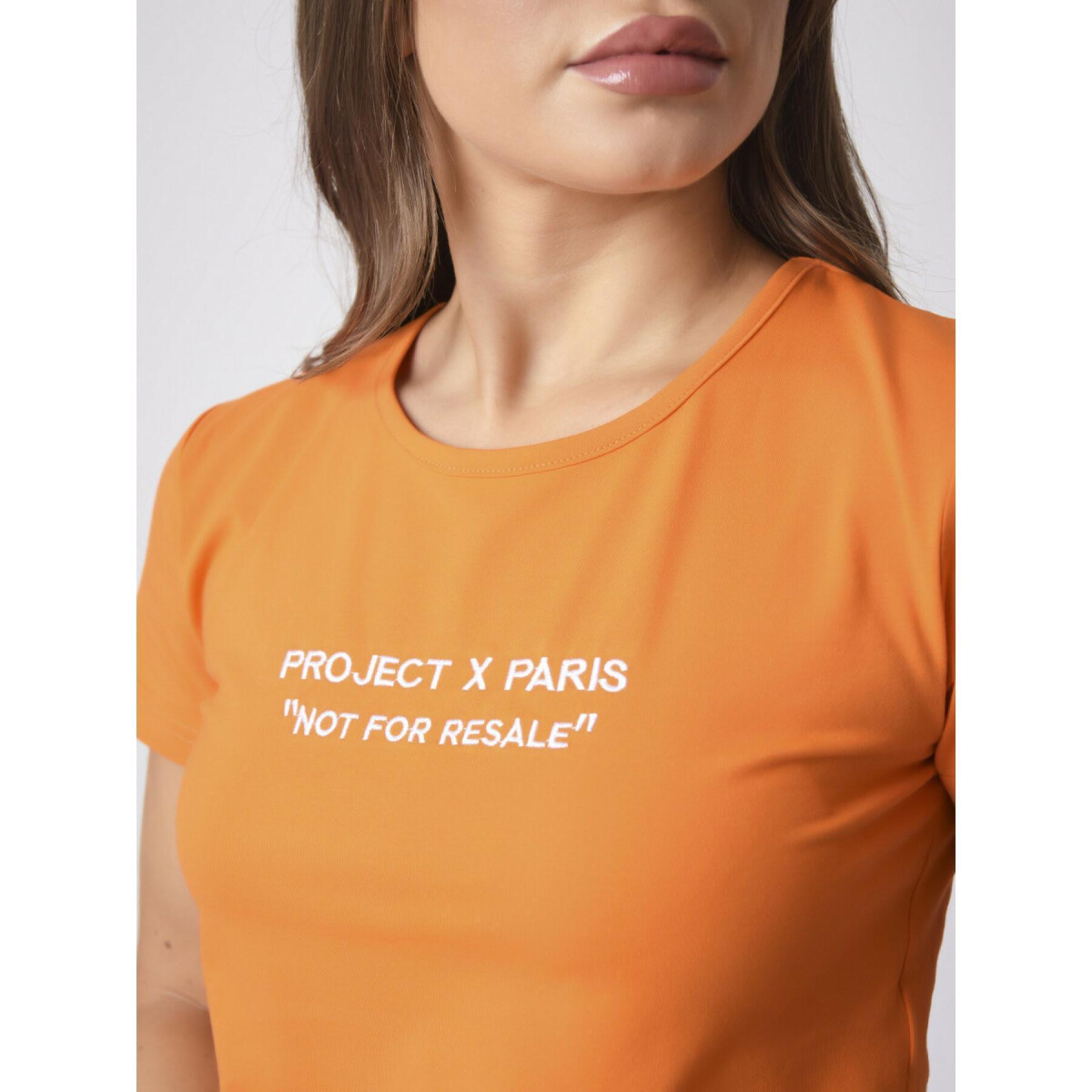 Crop t-shirt med logotyp för damer Project X Paris