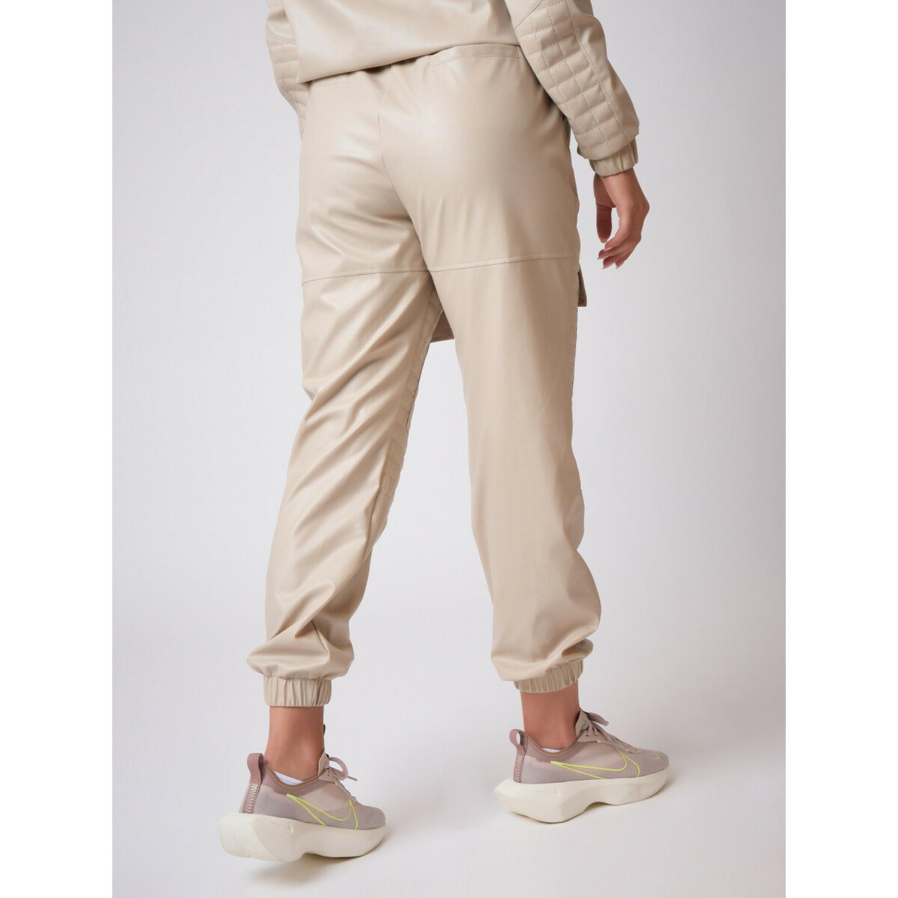 Kvadratiska quiltade byxor i läderimitation för kvinnor Project X Paris