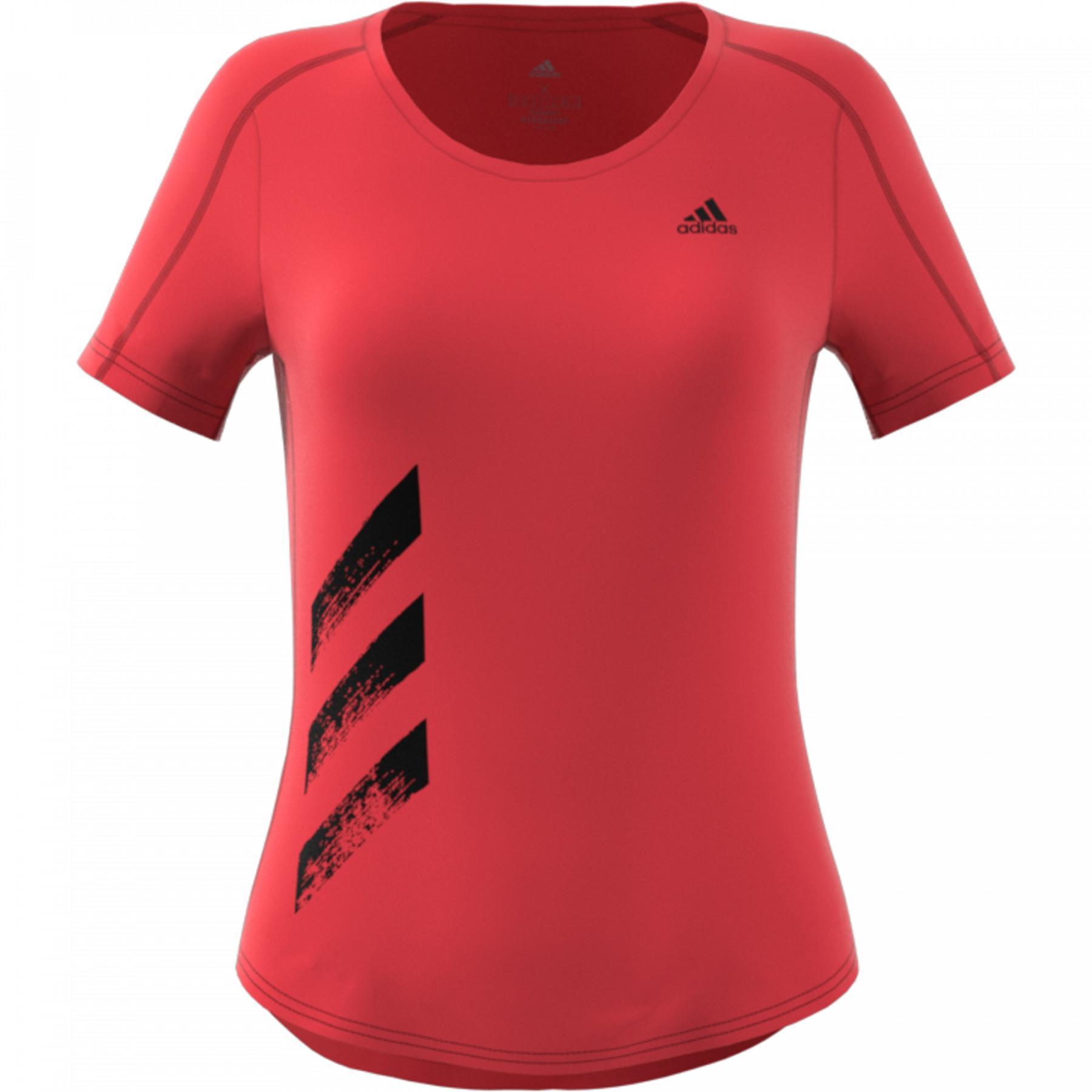 T-shirt för kvinnor adidas Run It 3-Stripes Fast
