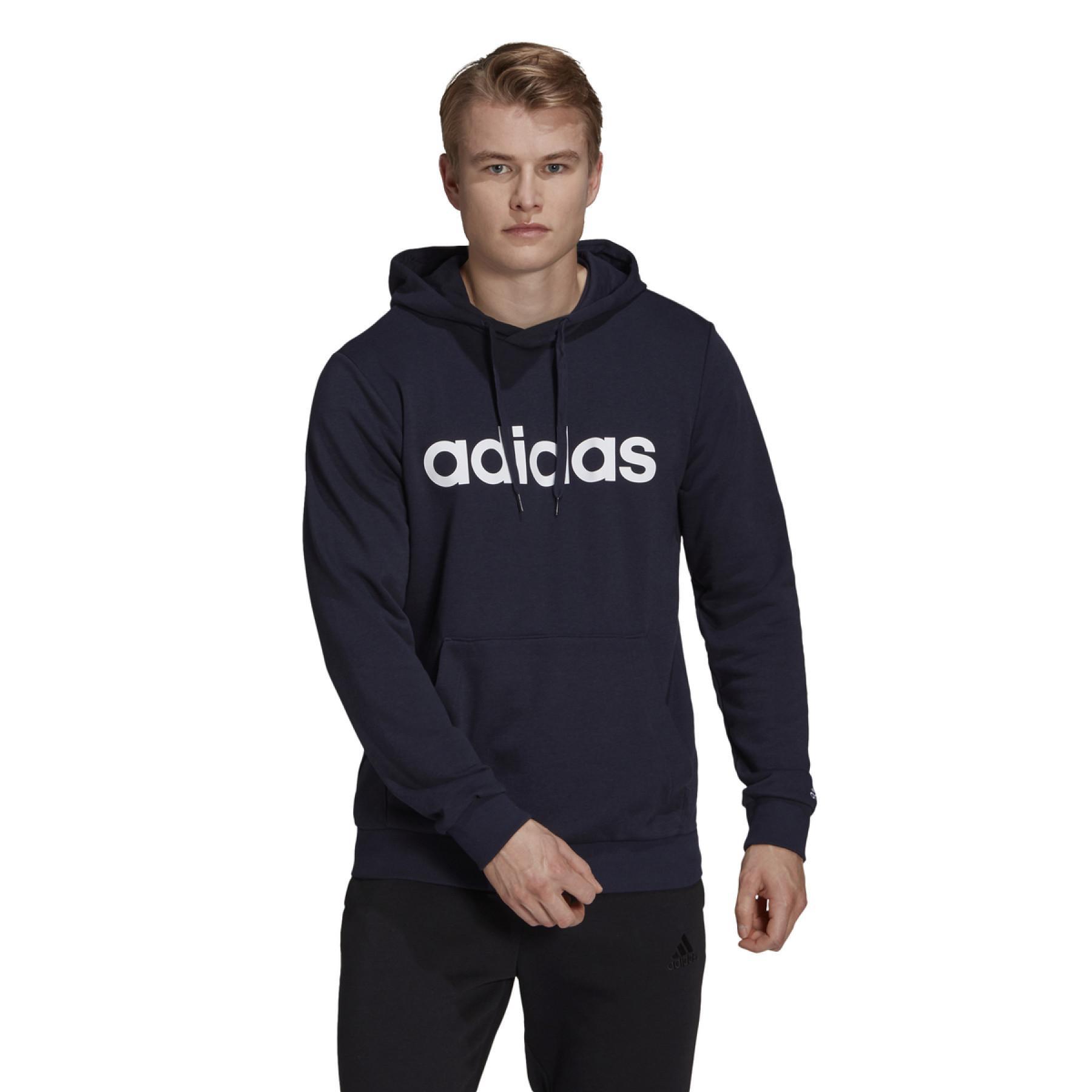 Sweatshirt med huva adidas Essentials French Terry Linear Logo