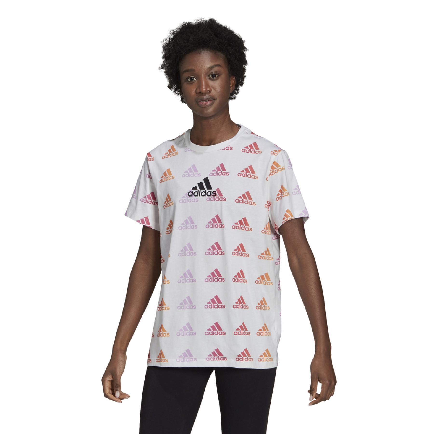 T-shirt för kvinnor adidas Gradient Logo Boyfriend