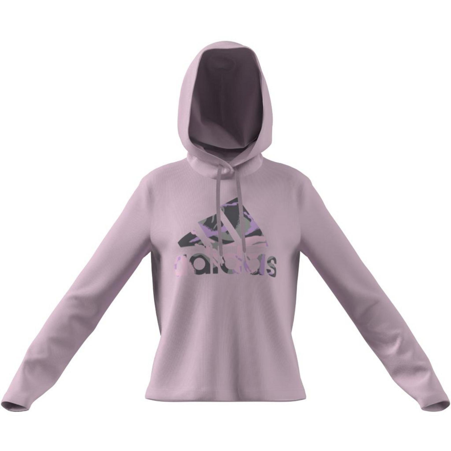 Sweatshirt med huva för kvinnor adidas Essentials Camouflage Logo