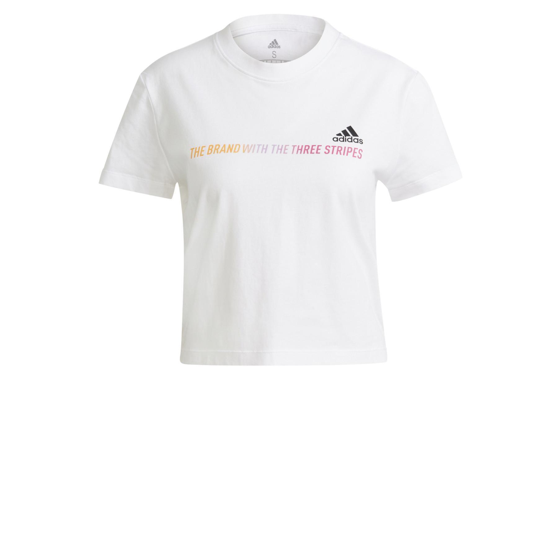 T-shirt för kvinnor adidas Gradient Logo Cropped