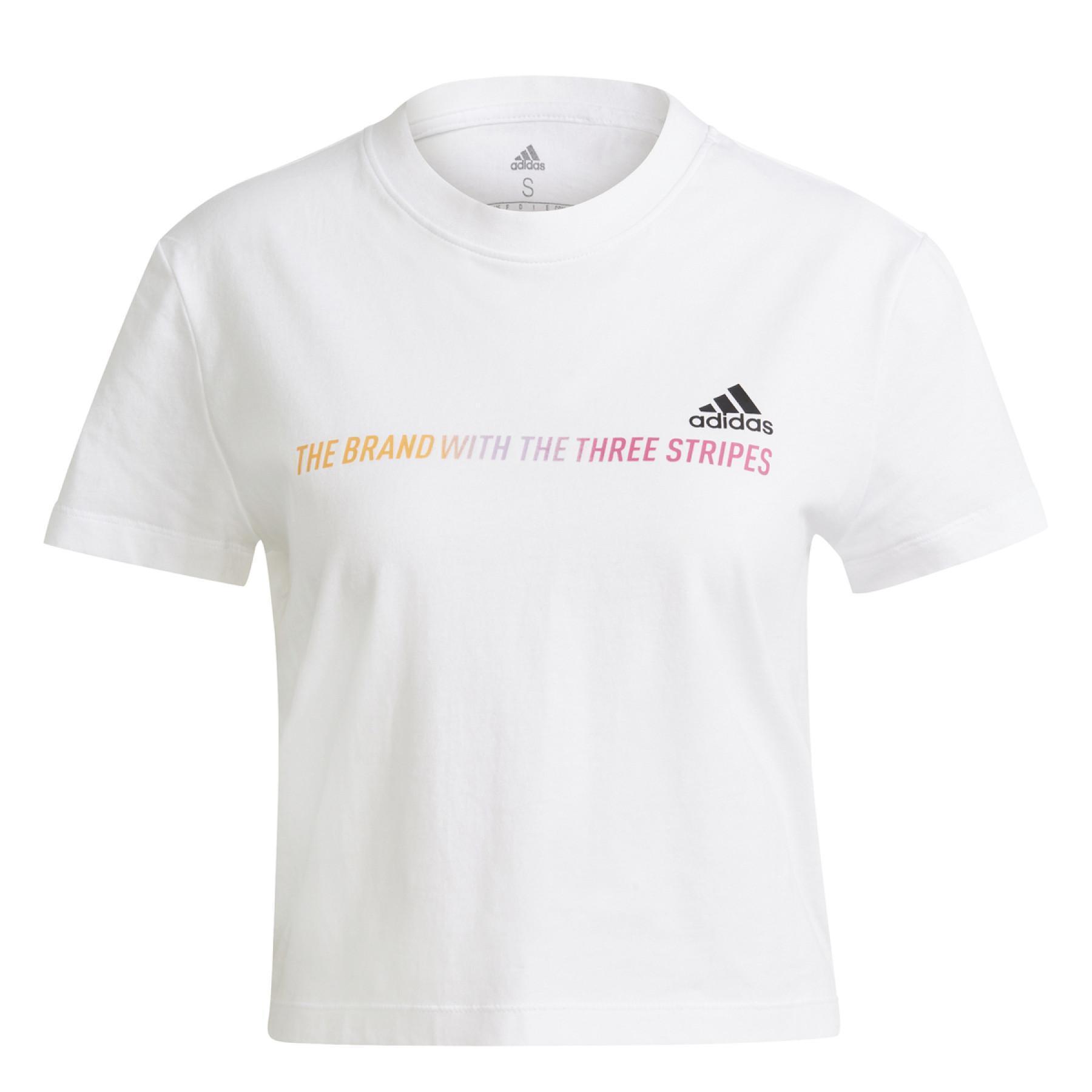 T-shirt för kvinnor adidas Gradient Logo Cropped