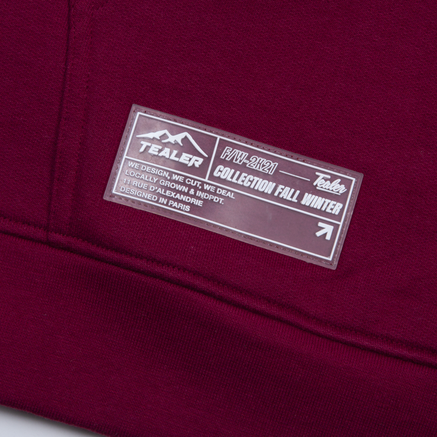 Sweatshirt med huva Tealer Label Burgundy