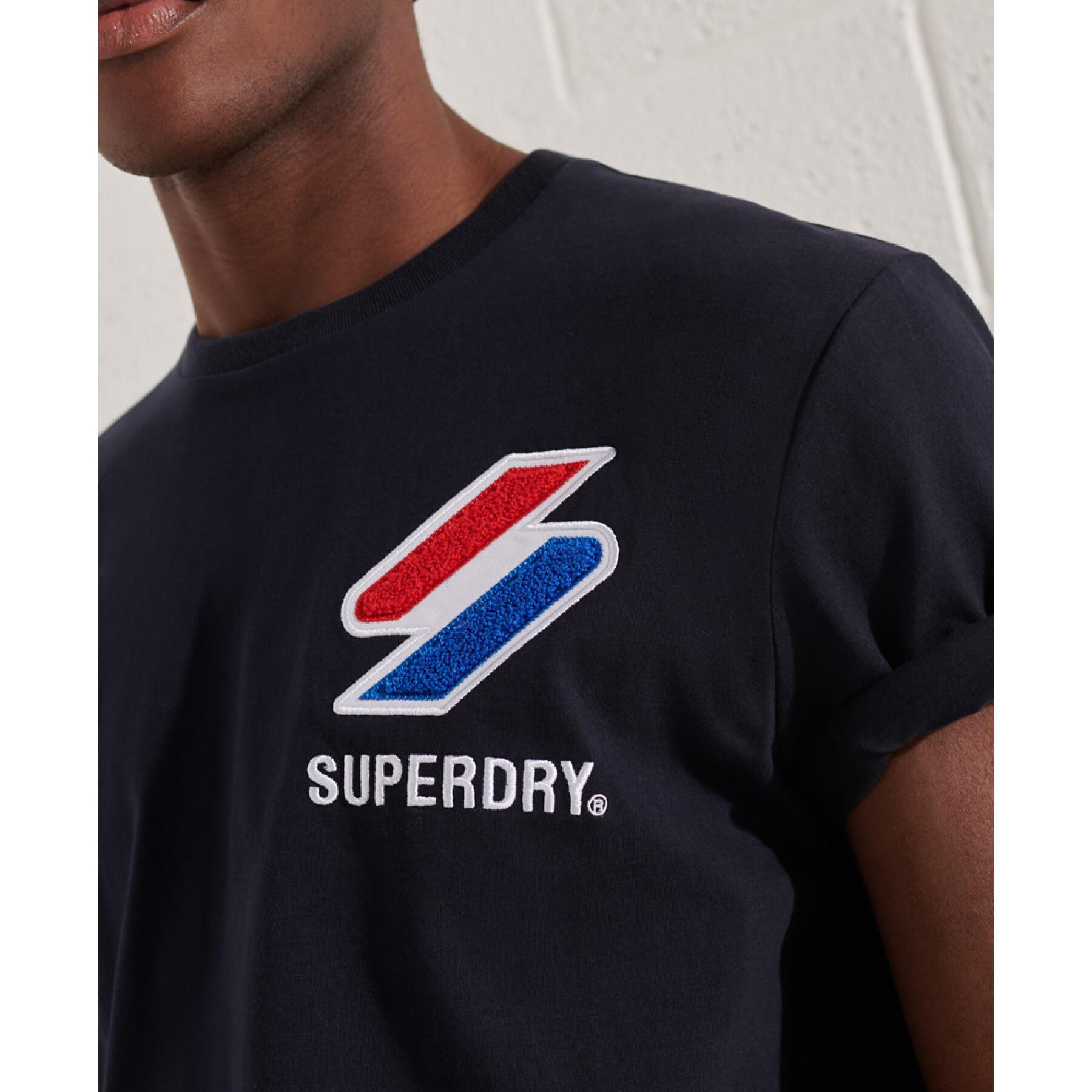 T-shirt i chenille med sammet Superdry Sportstyle