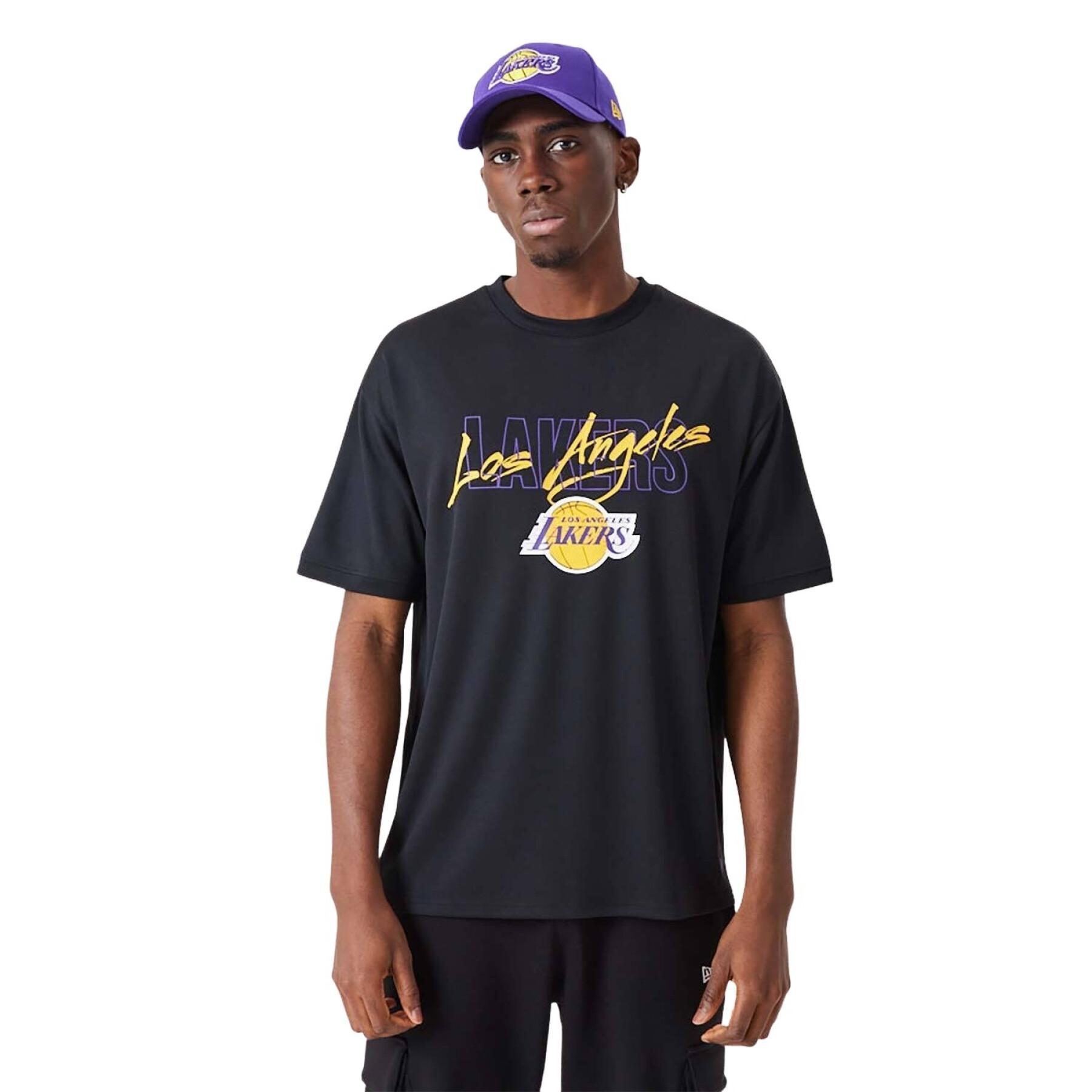 T-shirt med överdimensionerad storlek Los Angeles Lakers NBA Script