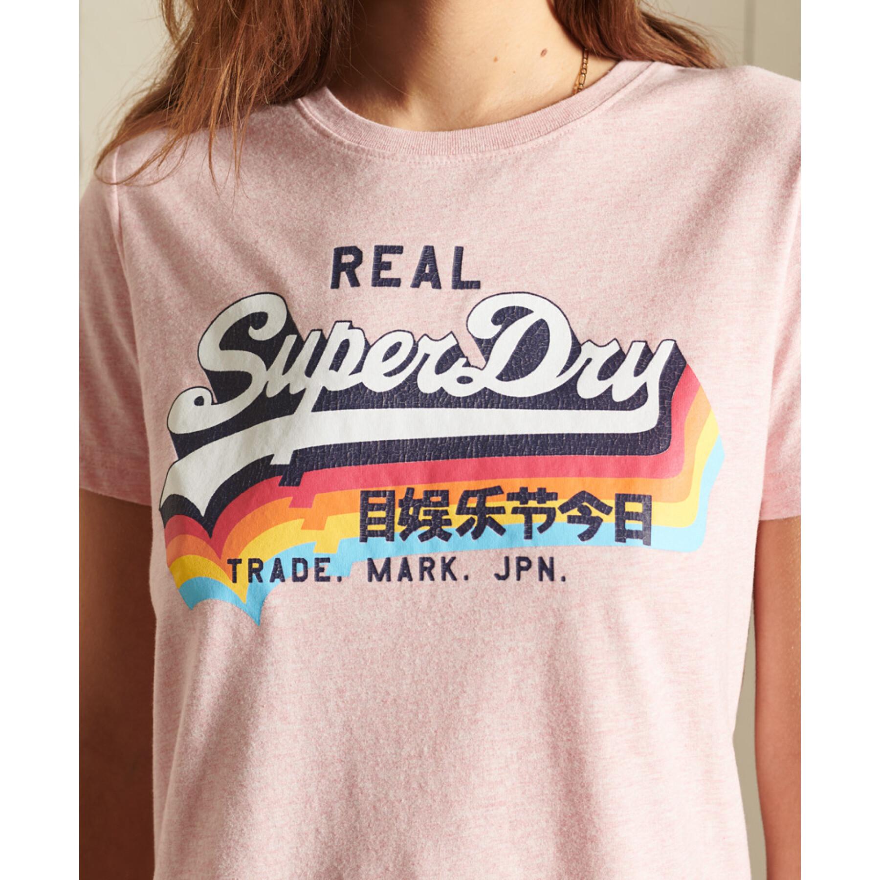 Kortärmad T-shirt för kvinnor Superdry Logo Vintage