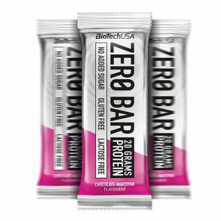 Förpackning med 20 snackboxar Biotech USA zero bar - Chocolat-massepain
