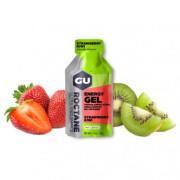 Förpackning med 12 roctane gels Gu Energy fraise/kiwi sans caféine