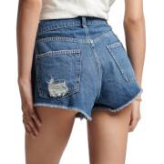 Rippade shorts med hög midja för kvinnor Superdry Vintage