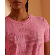 T-shirt med paljetter ton i ton för kvinnor Superdry Vintage Logo